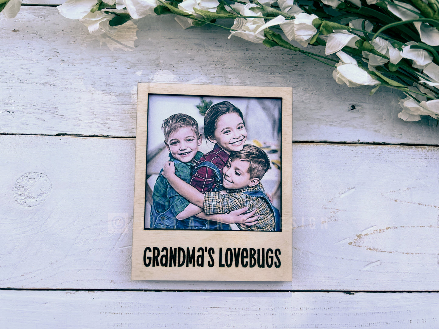 Personalized Wood Picture Frame With Back, Refrigerator Magnet, Wedding Favor, Graduation Photos, Vacation Photo Frame, Bridesmaid Photos