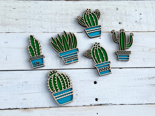 Wooden Cactus Refrigerator Southwestern Magnets - Succulent Magnets - Your Choice of Cactus - Kitchen Decor - Magnet Board - Eco Friendly Gift