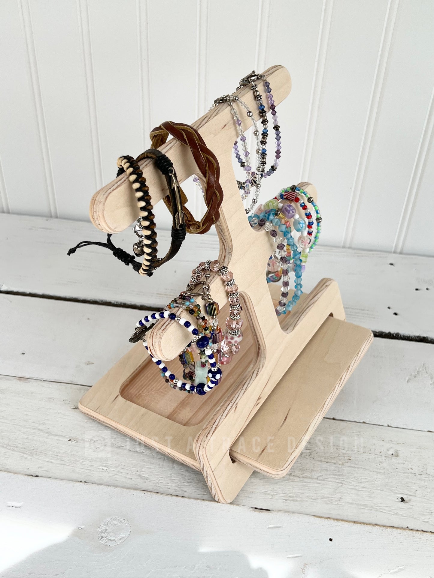 Collapsible Wooden Bracelet or Hair Scrunchie Display Stand , 2 Tier Display Stand, Vendor Display, Craft Show Display, Friendship Bracelet