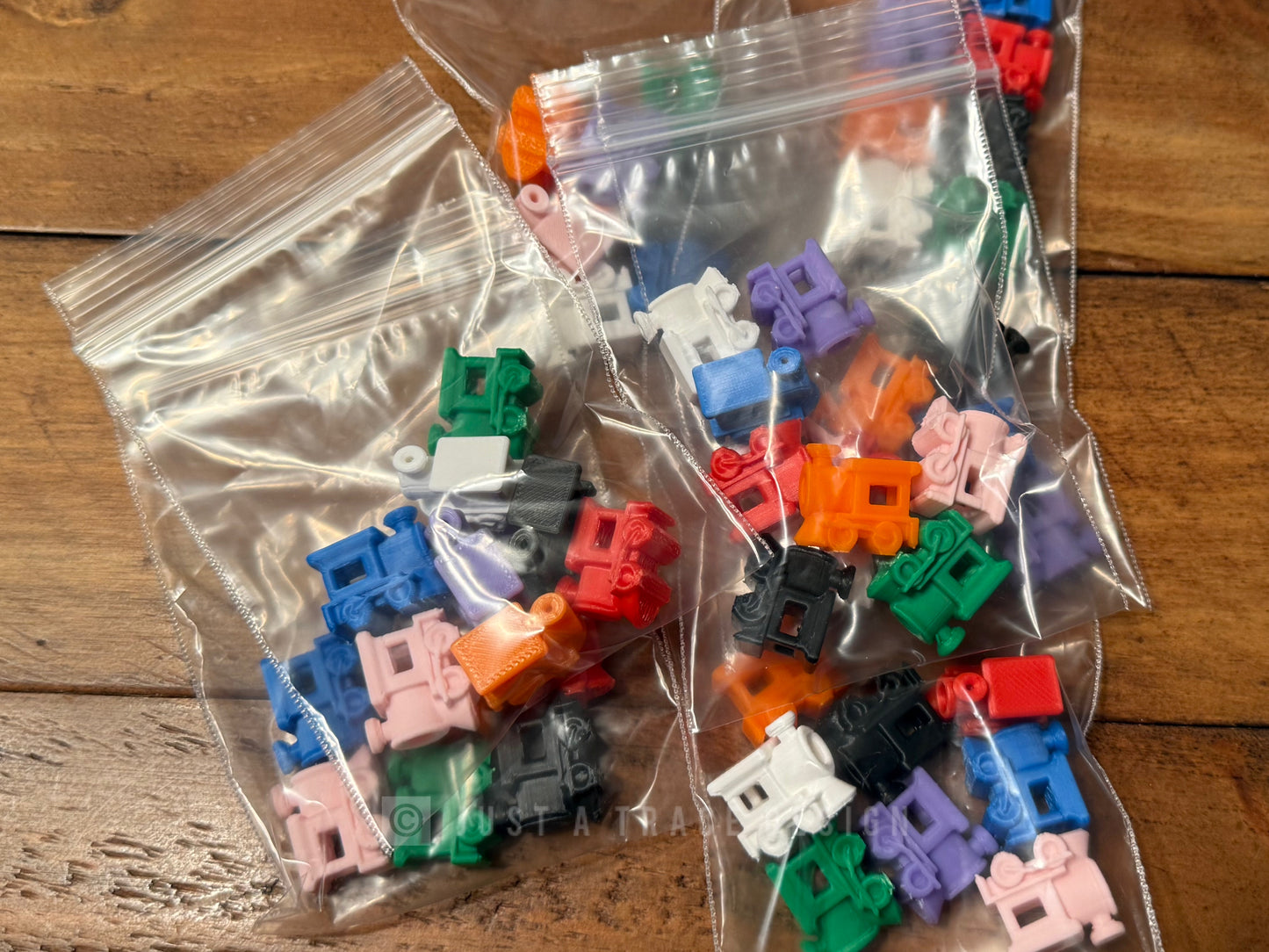 Mexican Train Domino Markers, Set of 8 Trains, Assorted Colors, Replacement Plastic Game Pieces