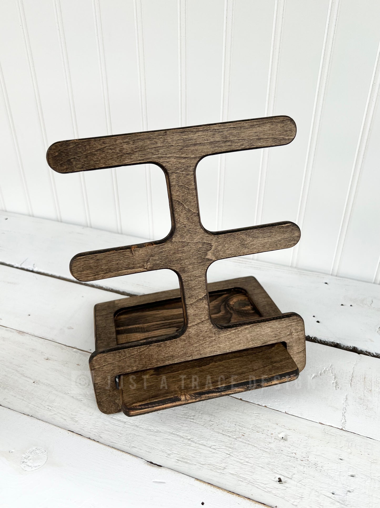 Collapsible Wooden Bracelet or Hair Scrunchie Display Stand , 2 Tier Display Stand, Vendor Display, Craft Show Display, Friendship Bracelet