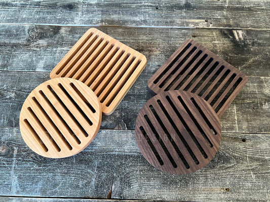 Wooden Trivet, Pot Holder, Hot Plate, Heat Resistant, Wood Trivet, Kitchen Decor, Wood Cookware, Walnut Hardwood, Cherry Hardwood