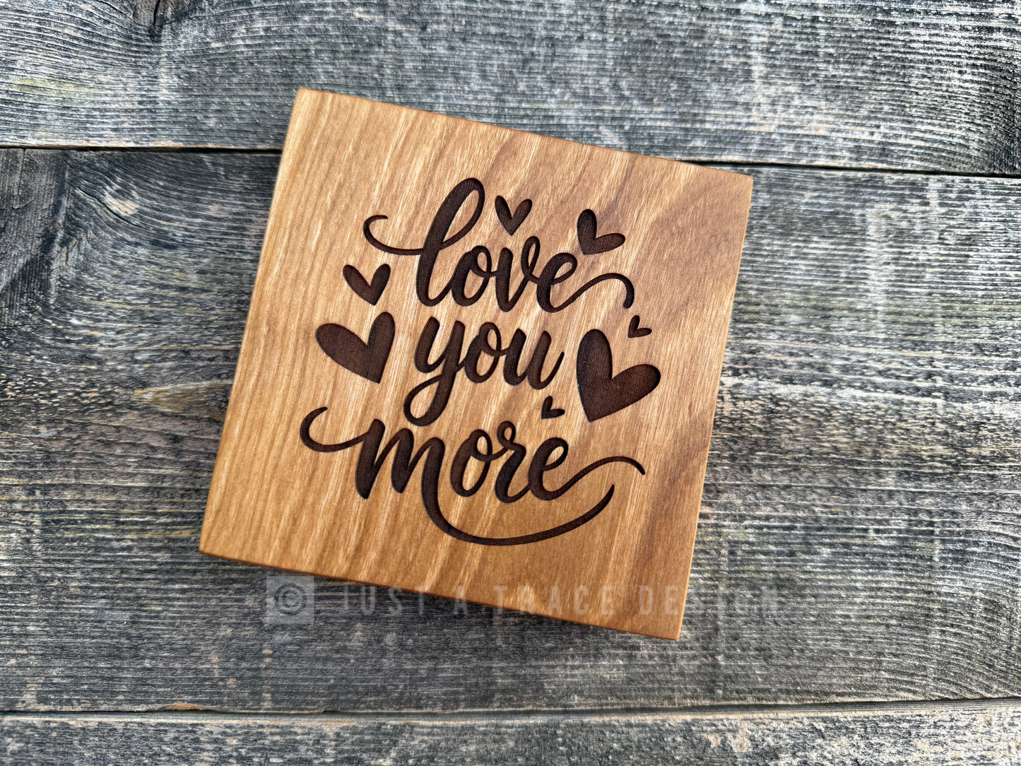 Love You More Mini Block Wooden Sign, Daily Reminder, Inspirational Sign, Valentine's Day, Home Desk Decor, Shelf Sitter Sign, 4"x4"x3/4"