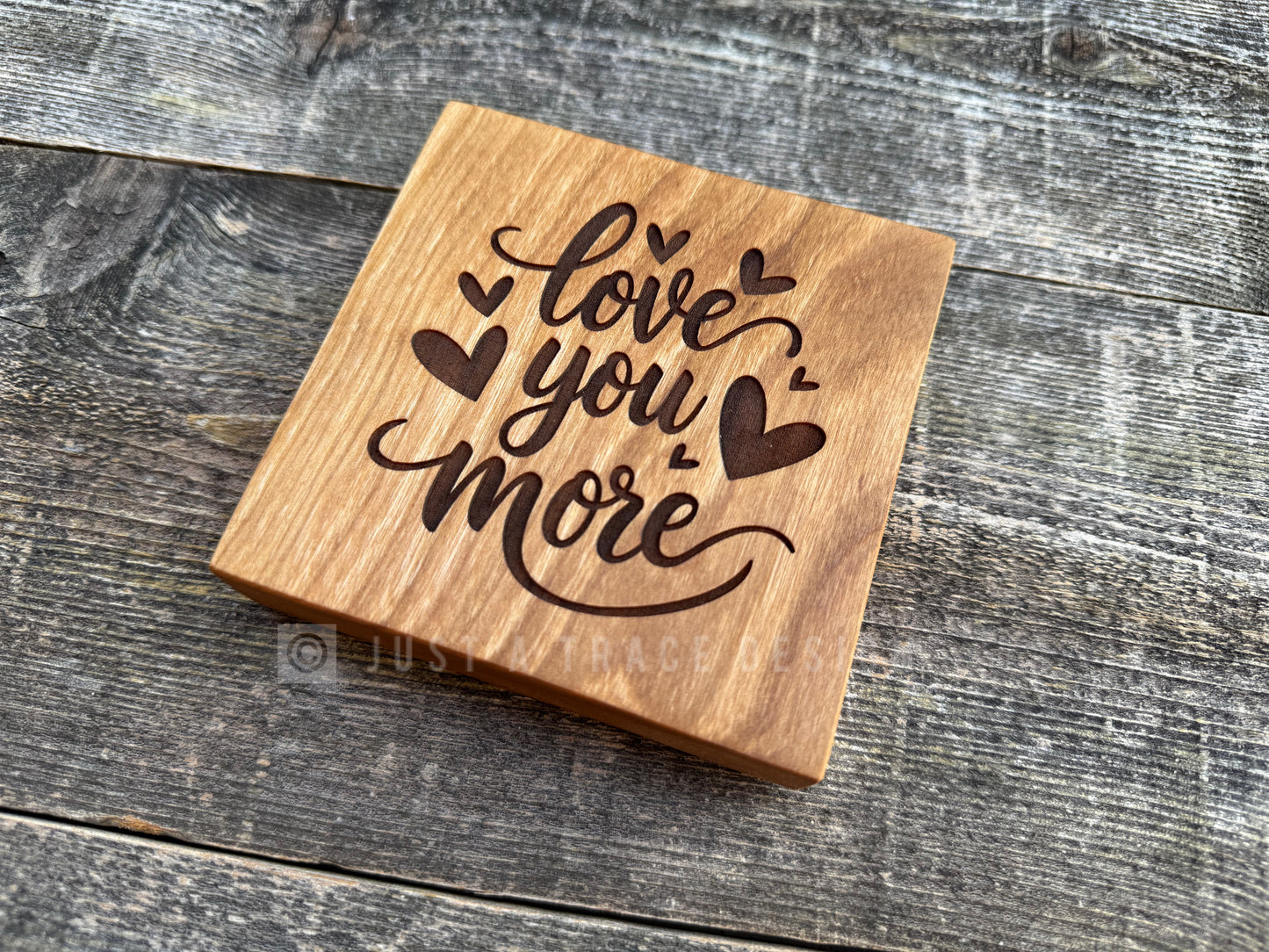 Love You More Mini Block Wooden Sign, Daily Reminder, Inspirational Sign, Valentine's Day, Home Desk Decor, Shelf Sitter Sign, 4"x4"x3/4"