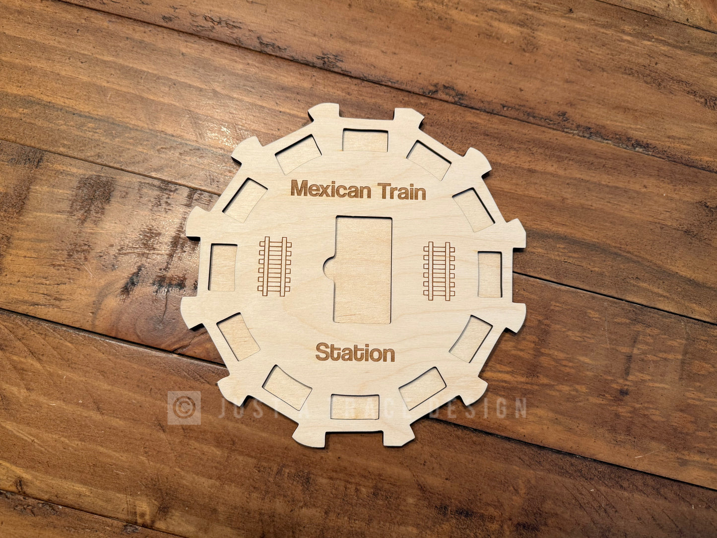 12 Player Mexican Train Dominoes Hub, Wooden Domino Holder, Family Game Night, Centerpiece Domino Hub, Mexican Train Game, Domino Game