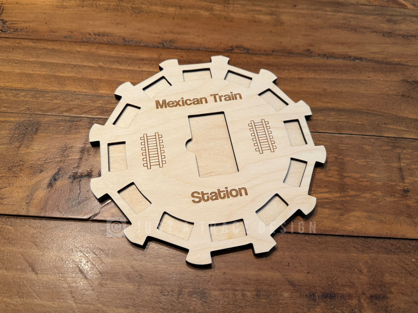 12 Player Mexican Train Dominoes Hub, Wooden Domino Holder, Family Game Night, Centerpiece Domino Hub, Mexican Train Game, Domino Game
