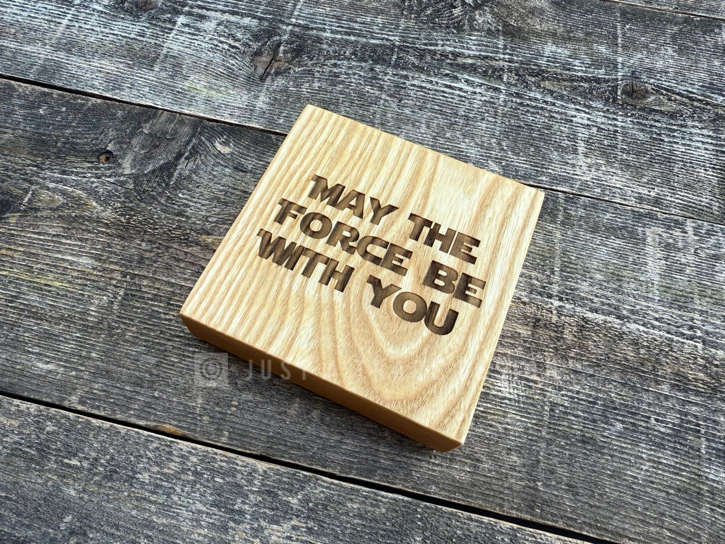 May The Force Be With You Mini Block Wooden Sign, Rebel Force, Desk Decor, Home Decor, Wood Shelf Sitter Sign, Handmade Gift, 4"x4"x3/4"