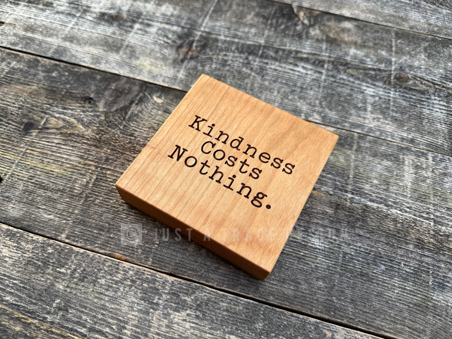 Kindness Costs Nothing Mini Block Wooden Sign, Daily Reminder, Inspirational Sign, Motivational Sign, Shelf Sitter Sign, 4"x4"x3/4" Sign