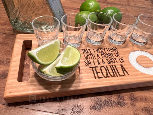 Tequila Flight Board, Tequila Shot Board, Serving Tray, Tequila Gift, Shot Board,  Bar Board,  Party Tray