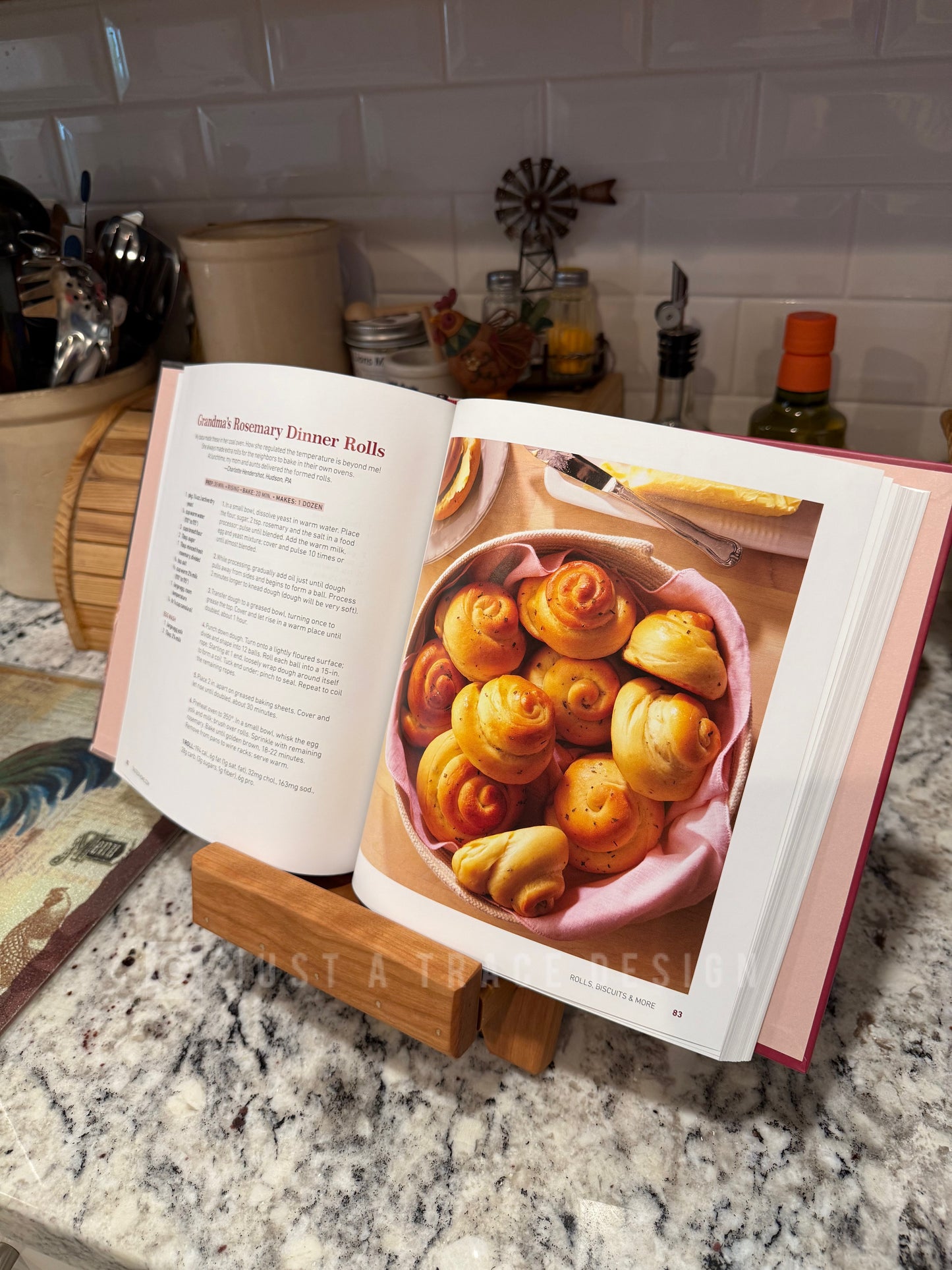Rustic Wooden Cookbook Holder with Adjustable Stand, Kitchen Book & Tablet Stand, Housewarming Gift, Wedding Gift, Space Saving Design