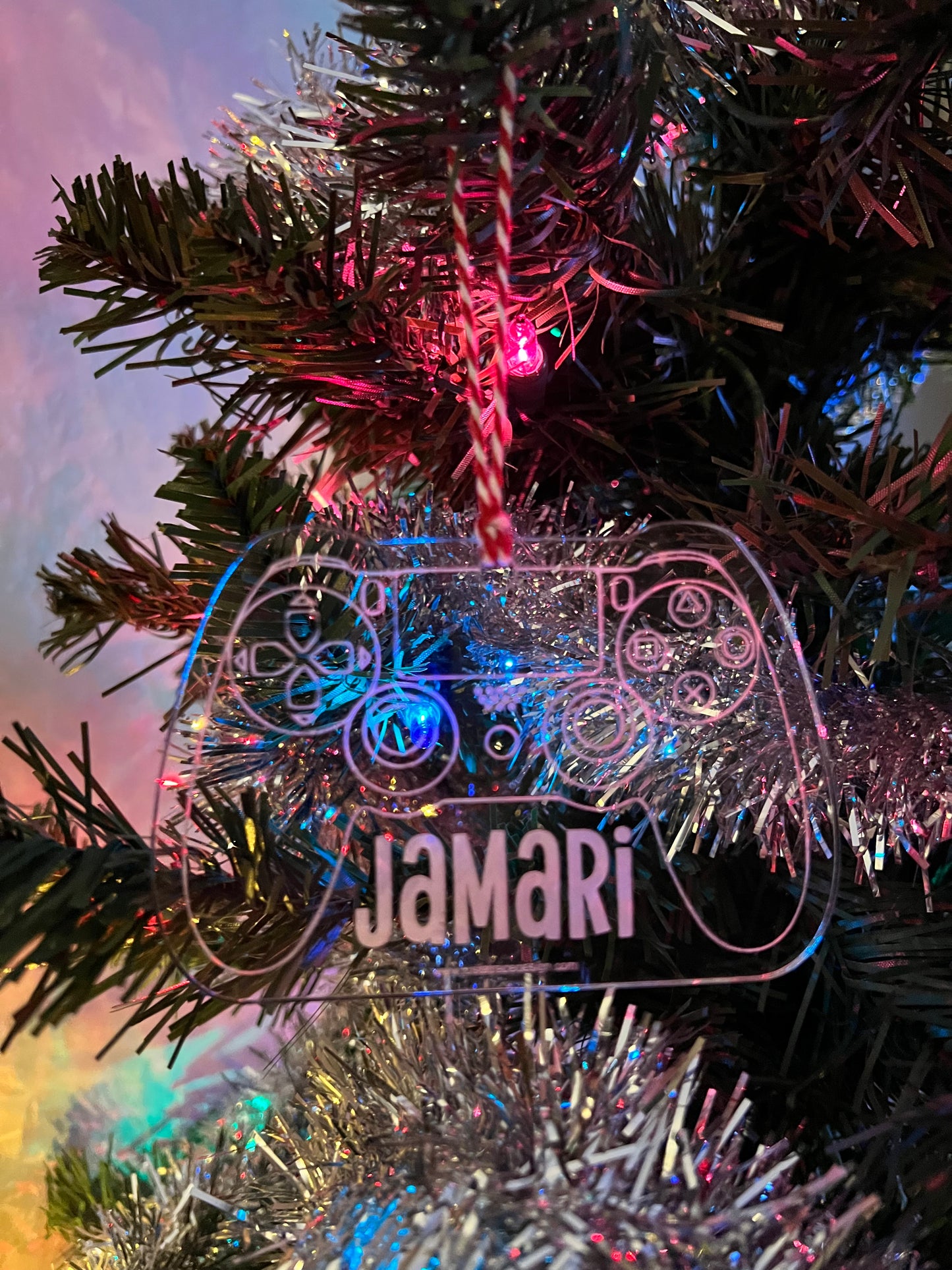 Personalized Acrylic Playstation Gamer Controller Ornament, Video Game, Gamer Tag Ornament, Christmas Tree, Holiday Ornament, Custom Ornament, Play