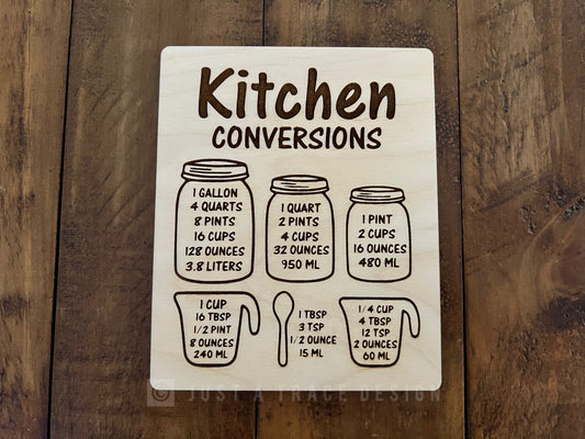 Kitchen Conversion Magnet, Measuring Cup Magnet, Recipe Conversions Magnet, Baking Equivalents Magnet, Refrigerator Magnet, Kitchen Decor