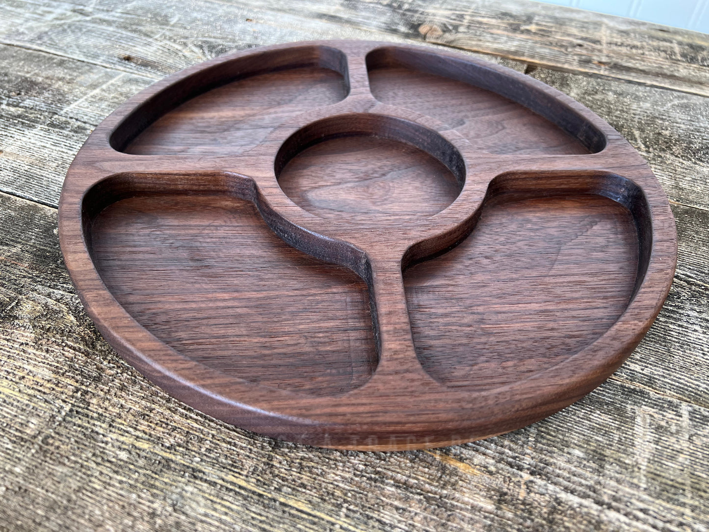 12" 4 Compartment Tray, Charcuterie Tray, Vegetable Tray, Dessert Tray, Wood Platter, Serving Tray, Dish, Handcrafted Gift