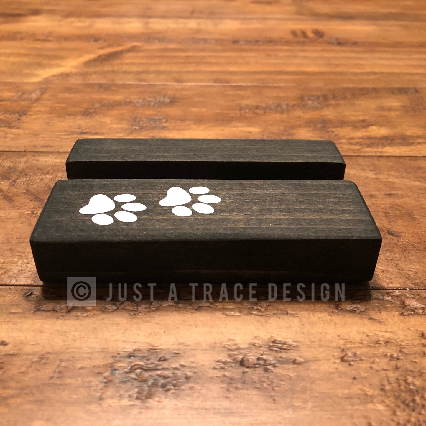Paw Prints Wood Business Card Holder - Business Cards - Desk Accessory - Business Gift - Dog Paw Print - Pet