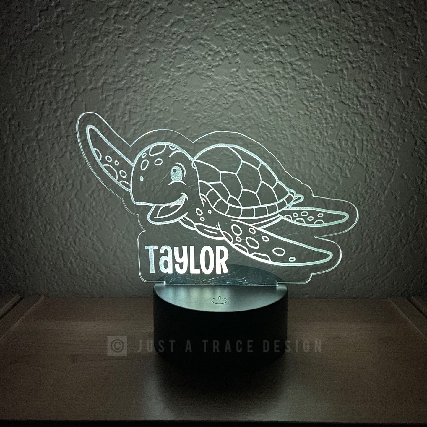 Sea Turtle Nightlight, Personalized Night Light, Kids Night Light, Name Night Light, Acrylic Nightlight, Ocean Light, Laser Cut and Engraved