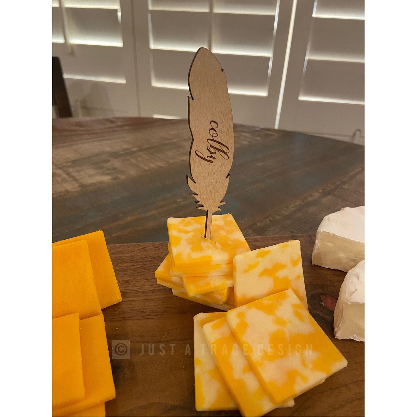 Set of 10 Cheese Markers, Feather or Cactus Pick, Grazing Board, Cheese Board, Serving Board, Charcuterie Board, Cheese Marker, Hostess Gift
