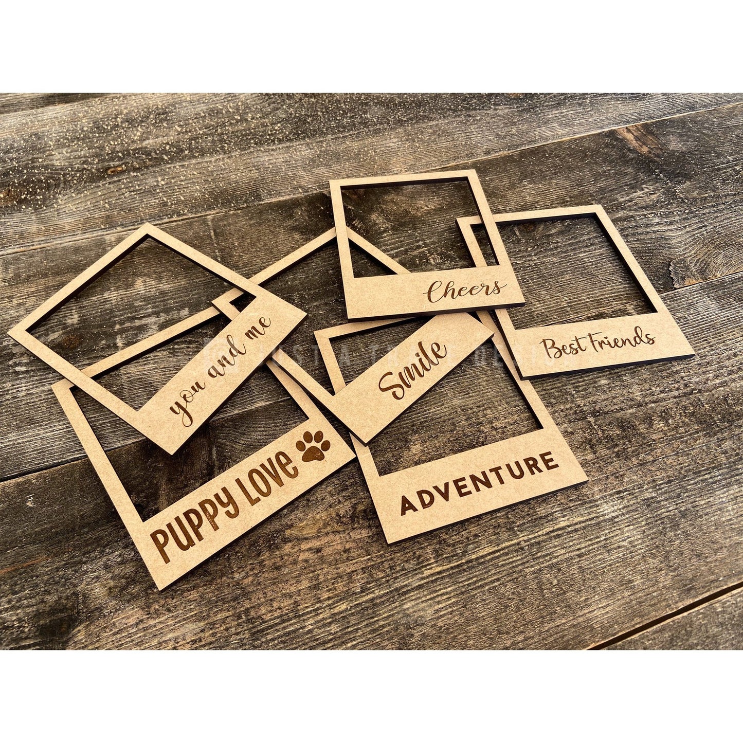 Magnetic Picture Frame, Refrigerator Magnet, Picture Frame, Wood Frame, Wedding Favor, Your Choice Of Phrase