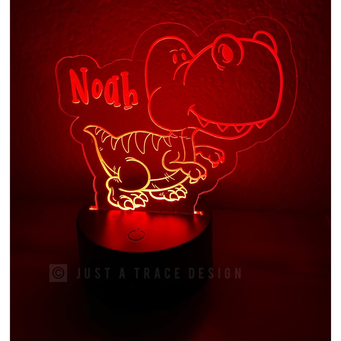 T-Rex Dinosaur Personalized Night Light, Kids Night Light, Name Night Light, Acrylic Nightlight, Laser Cut and Engraved, Dinosaur Light