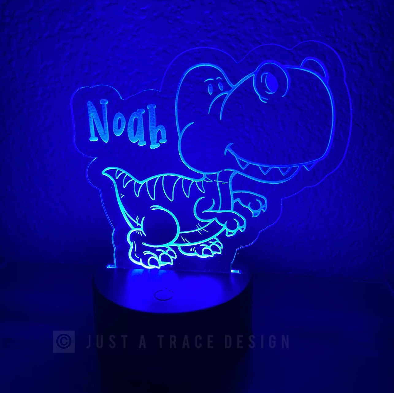T-Rex Dinosaur Personalized Night Light, Kids Night Light, Name Night Light, Acrylic Nightlight, Laser Cut and Engraved, Dinosaur Light