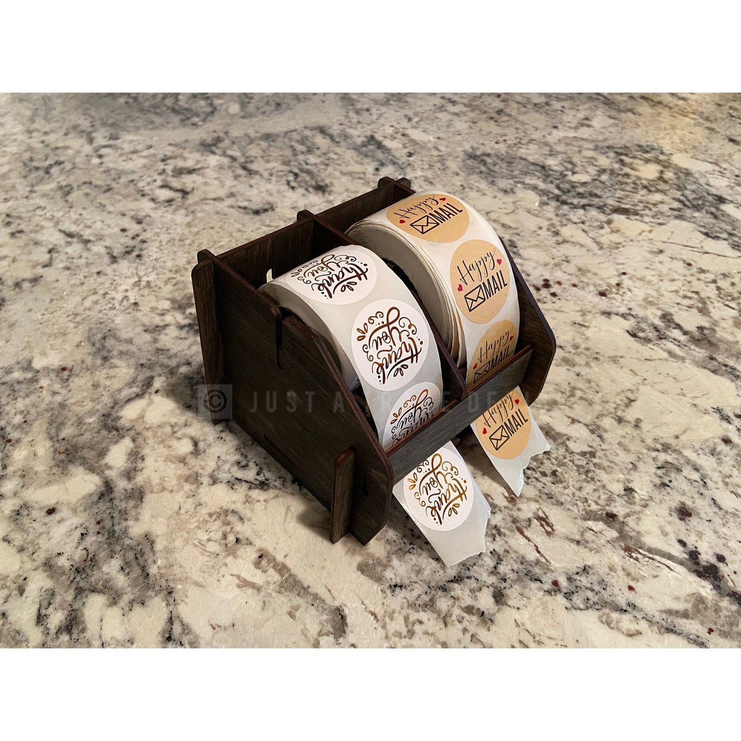 2 Roll Label Holder, Sticker Dispenser, Sticker Caddy, Decal Organizer, Sticker Storage, Decal Display, Front Desk Display