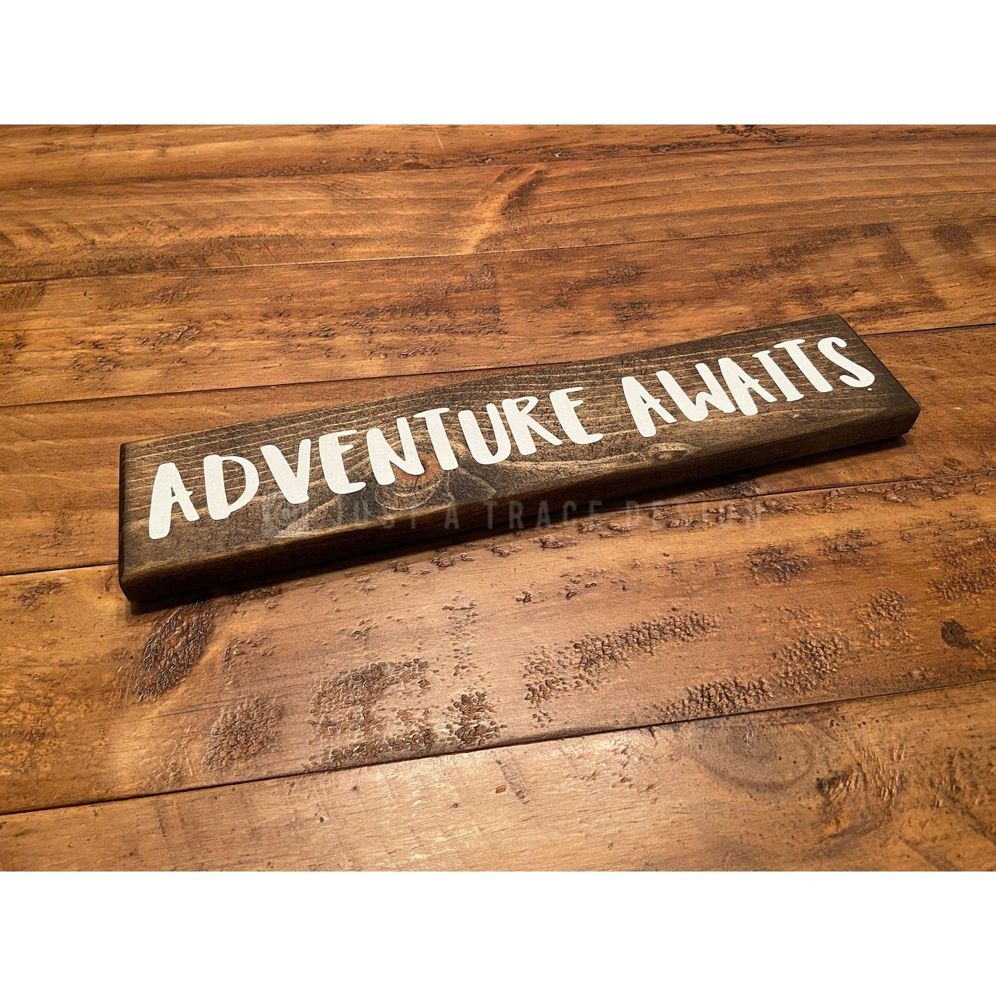 Adventure Awaits Wooden Sign, Wanderlust, Outdoor Journey, Desk Decor, Home Decor, Shelf Sitter Sign, 12" x 2.25"