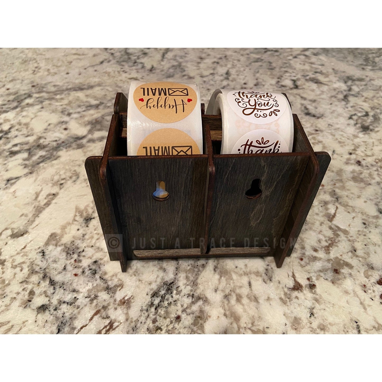 2 Roll Label Holder, Sticker Dispenser, Sticker Caddy, Decal Organizer, Sticker Storage, Decal Display, Front Desk Display