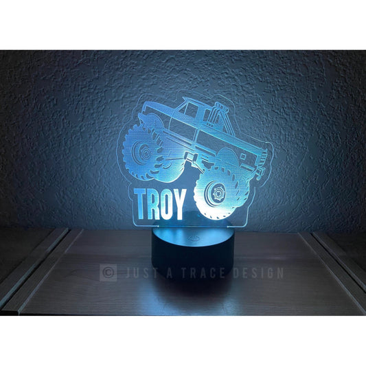 Monster Truck Night Light, Personalized Night Light, Kids Night Light, Name Night Light, Acrylic Nightlight, Birthday Gift, Mud Truck