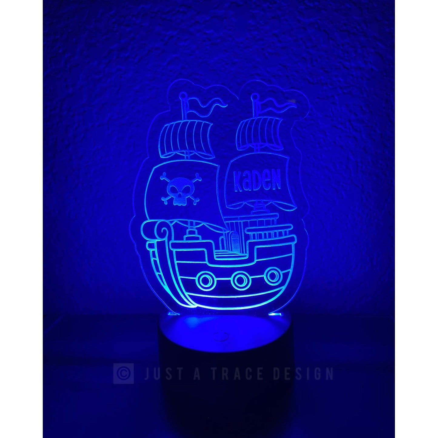 Personalized Pirate Ship Night Light, Kids Night Light, Name Night Light, Acrylic Night Light, Boat Nightlight, Laser Cut and Engraved