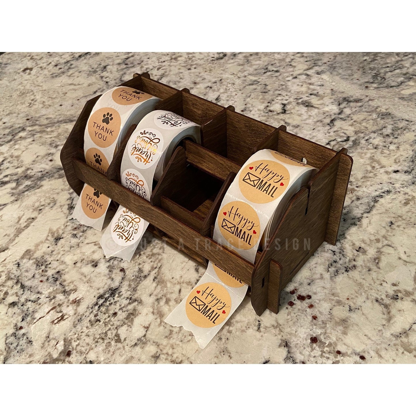 4 Roll Label Holder, Sticker Dispenser, Label Caddy, Sticker Organizer, Sticker Storage, Decal Display, Front Desk Display