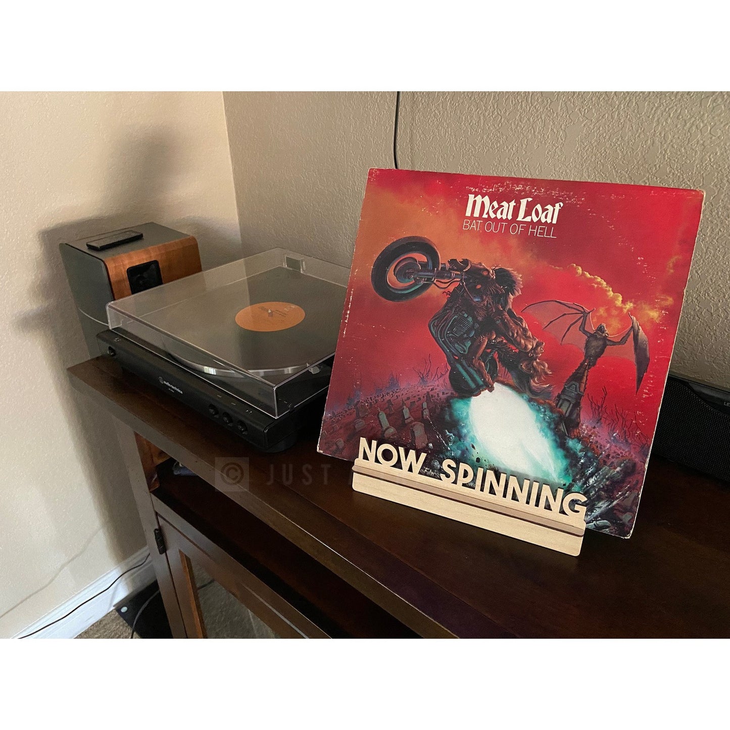 Now Playing Vinyl Record Stand, Now Spinning Record Display, LP Stand, Wood Album Stand, Music Holder