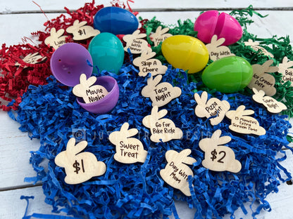 Wooden Easter Egg Tokens 20 Per Set Reusable Bunny Shaped - Egg Hunt Non Candy Eggs Prize Reward Eggs Easter Holiday - Eggs Activity Tokens