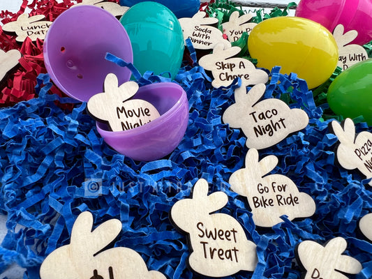Wooden Easter Egg Tokens 20 Per Set Reusable Bunny Shaped - Egg Hunt Non Candy Eggs Prize Reward Eggs Easter Holiday - Eggs Activity Tokens