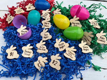 Wooden Easter Egg Tokens 20 Per Set Reusable Bunny Shaped - Egg Hunt Non Candy Eggs Prize Reward Eggs Easter Holiday - Eggs Activity Tokens