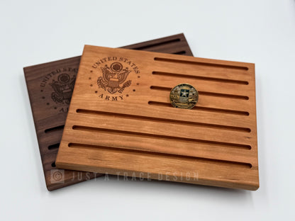 Challenge Coin Display, Military Service, Coin Recognition, Police Fire Department, First Responder