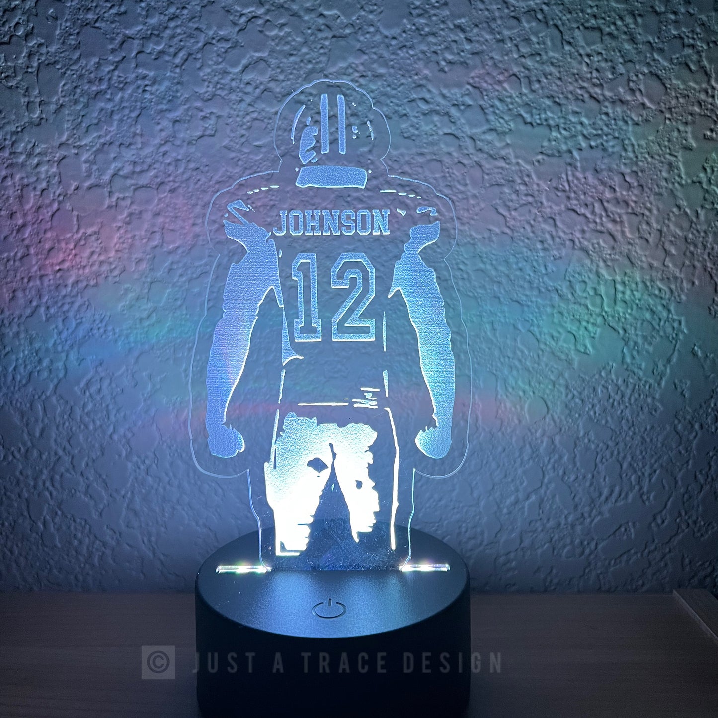 Football Player, Back of Jersey, Football Sport, Personalized Night Light, Kids Night Light, Sport Name Night Light, Acrylic Laser Engraved