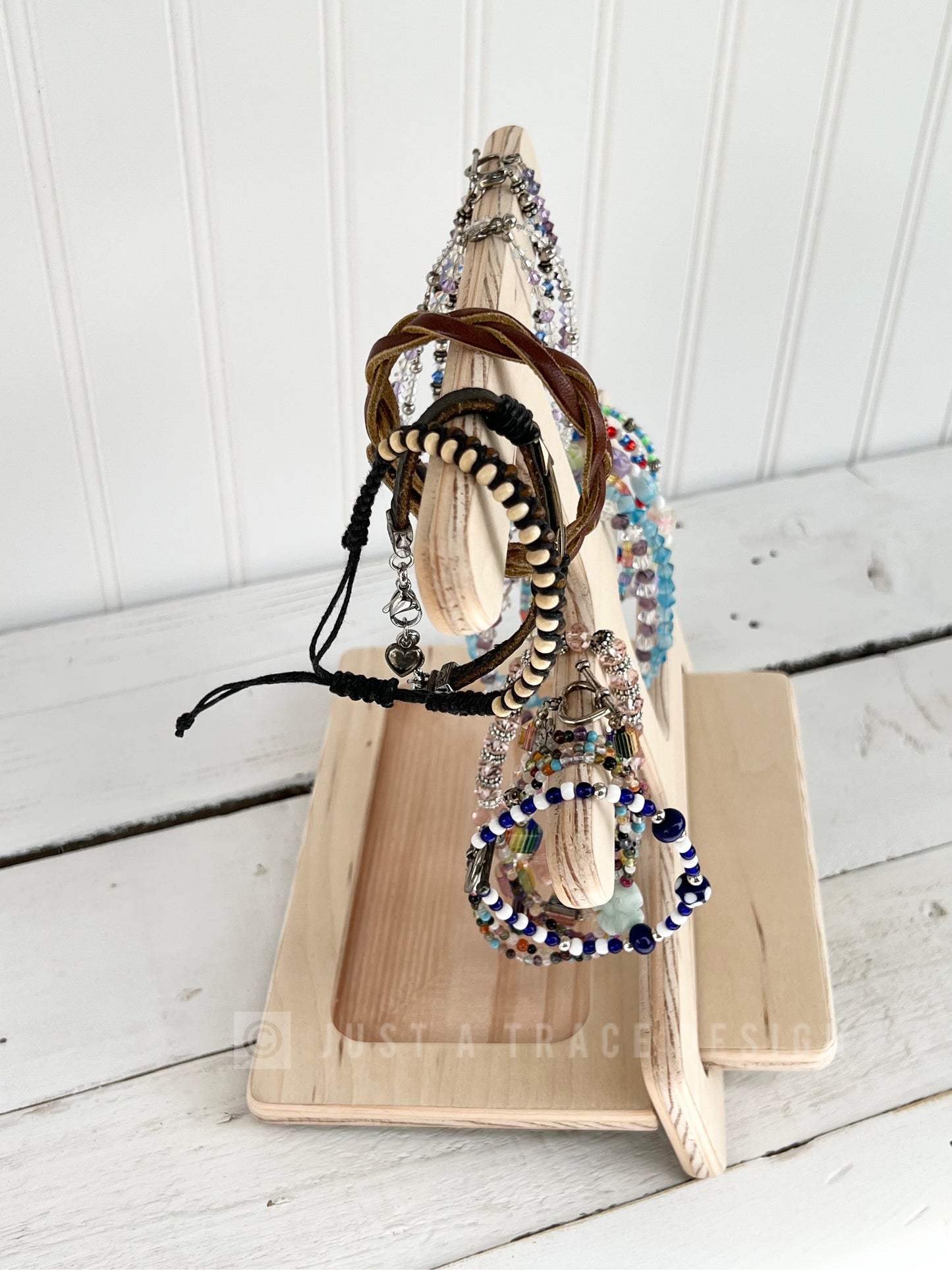 Collapsible Wooden Bracelet or Hair Scrunchie Display Stand , 2 Tier Display Stand, Vendor Display, Craft Show Display, Friendship Bracelet