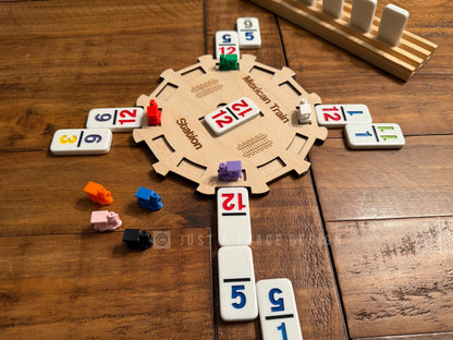 Mexican Train Domino Markers, Set of 8 Trains, Assorted Colors, Replacement Plastic Game Pieces