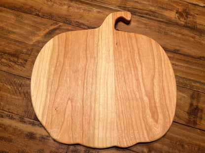 13" Cherry Pumpkin Board, Charcuterie Board, Wood Platter, Serving Tray, Fall Board, Thanksgiving Board,