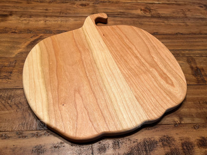 13" Cherry Pumpkin Board, Charcuterie Board, Wood Platter, Serving Tray, Fall Board, Thanksgiving Board,