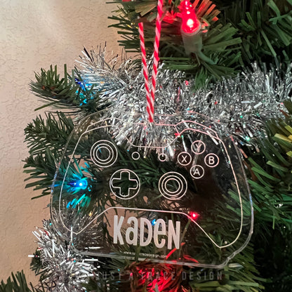 Personalized Acrylic Xbox Gamer Controller Ornament, Video Game, Gamer Tag Ornament, Christmas Tree, Holiday Ornament, Custom Ornament, Xmas