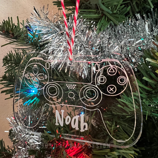 Personalized Acrylic Playstation Gamer Controller Ornament, Video Game, Gamer Tag Ornament, Christmas Tree, Holiday Ornament, Custom Ornament, Play