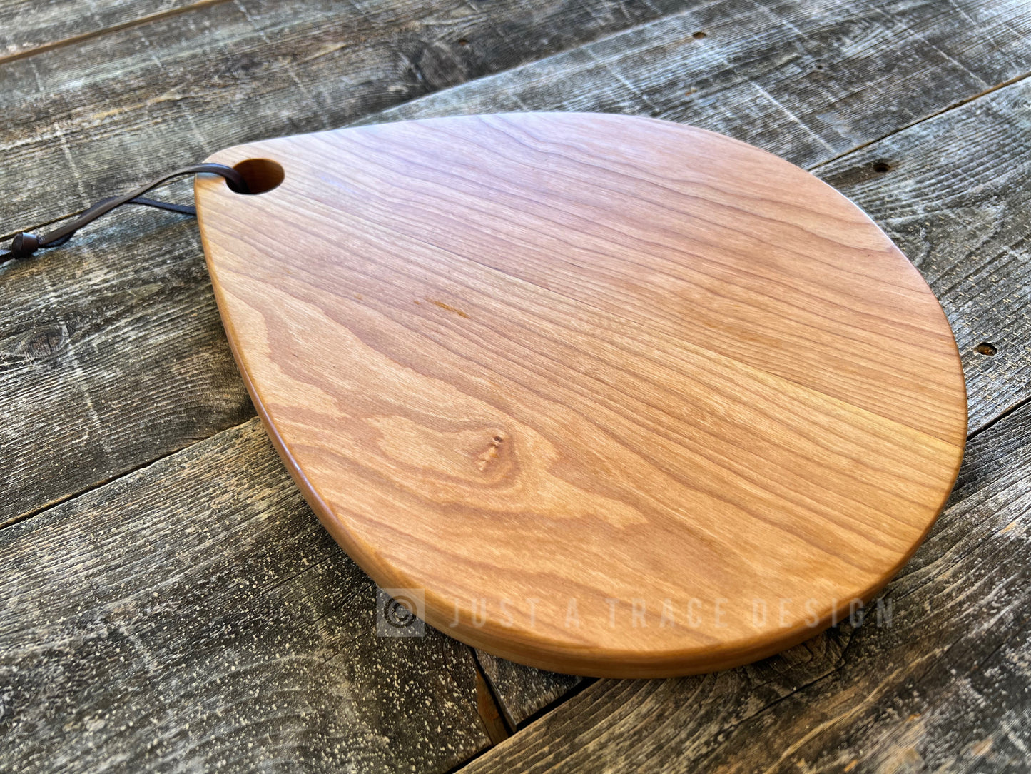 Tear Drop Shaped Cutting Board, Charcuterie Cutting Board, Housewarming Gift, Wedding Gift, Cherry or Ash Hardwood, 11 1/2 x 9 3/8" x 3/4"