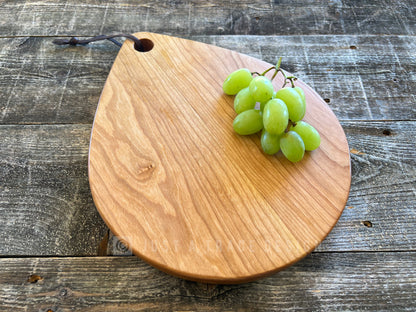 Tear Drop Shaped Cutting Board, Charcuterie Cutting Board, Housewarming Gift, Wedding Gift, Cherry or Ash Hardwood, 11 1/2 x 9 3/8" x 3/4"