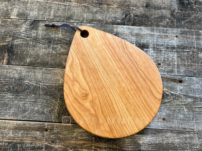 Tear Drop Shaped Cutting Board, Charcuterie Cutting Board, Housewarming Gift, Wedding Gift, Cherry or Ash Hardwood, 11 1/2 x 9 3/8" x 3/4"