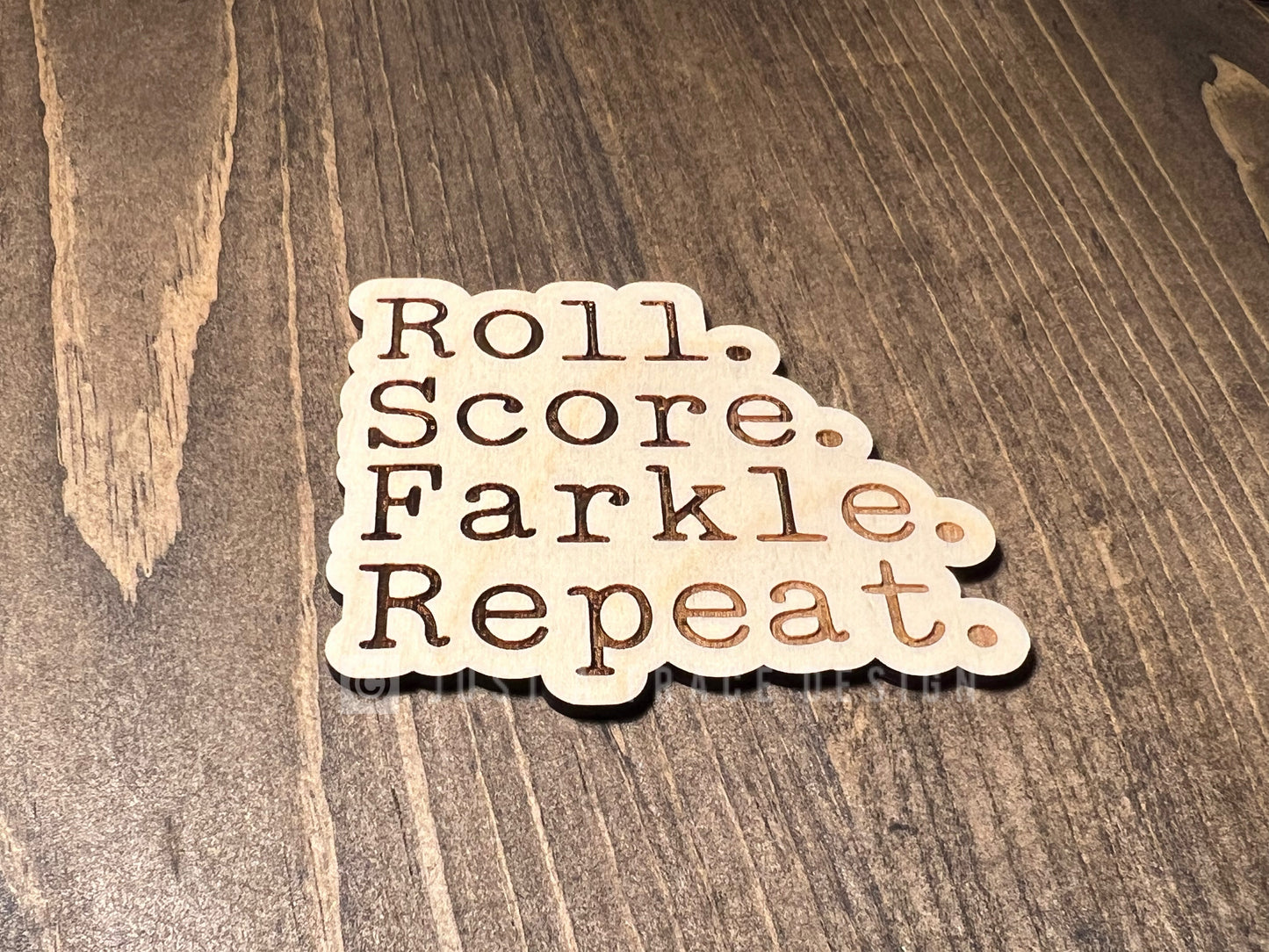 Roll Score Farkle Repeat Wood Magnet, Farkle Dice Game Fridge Magnet, Refrigerator Magnet, Magnet Board, Eco Friendly Gift, Stocking Stuffer