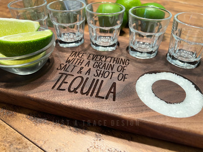 Tequila Flight Board, Tequila Shot Board, Serving Tray, Tequila Gift, Shot Board,  Bar Board,  Party Tray