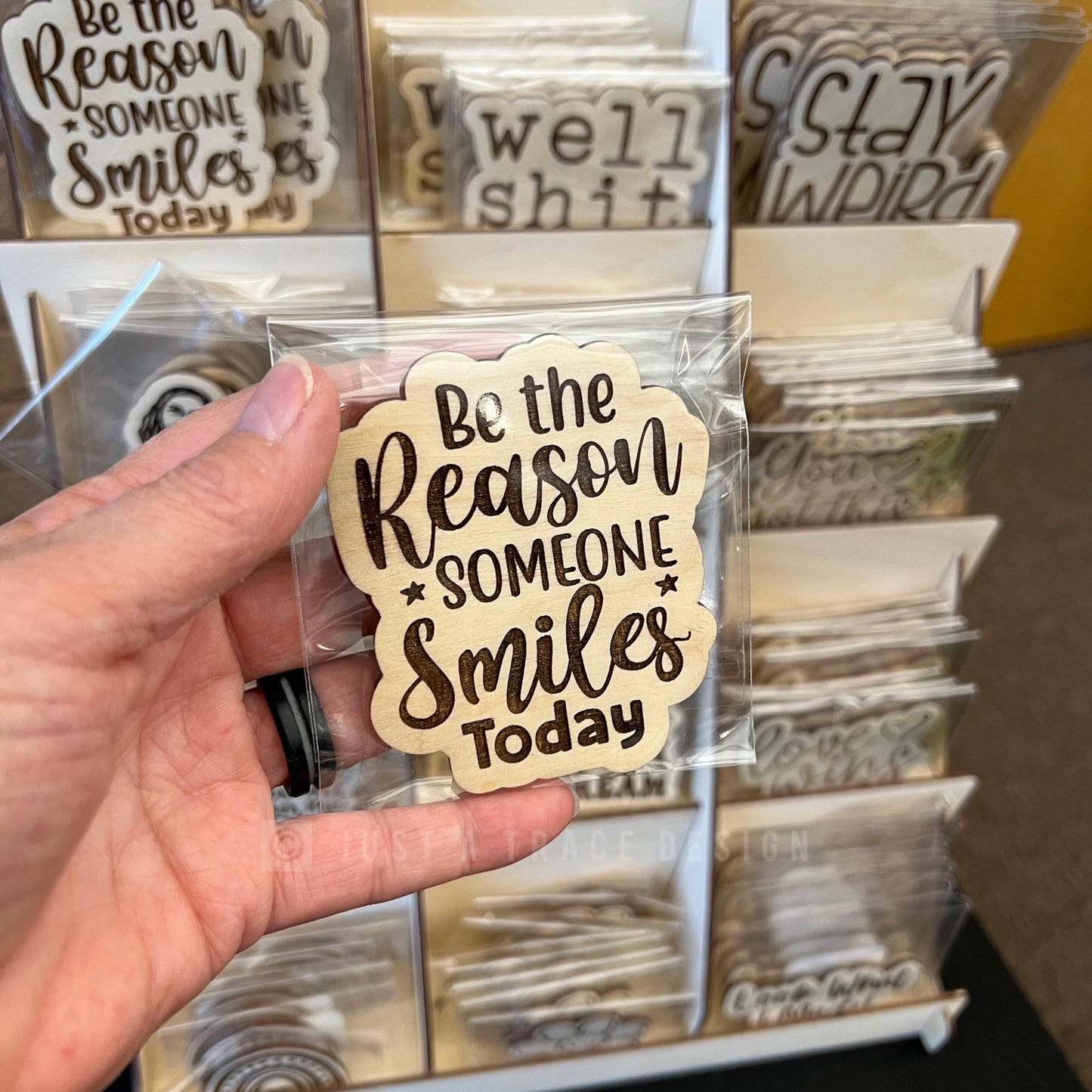 Be The Reason Someone Smiles Today Wood Magnet, Inspirational Fridge Magnet, Magnet Board, Eco Friendly Gift, Office Decor, Stocking Stuffer