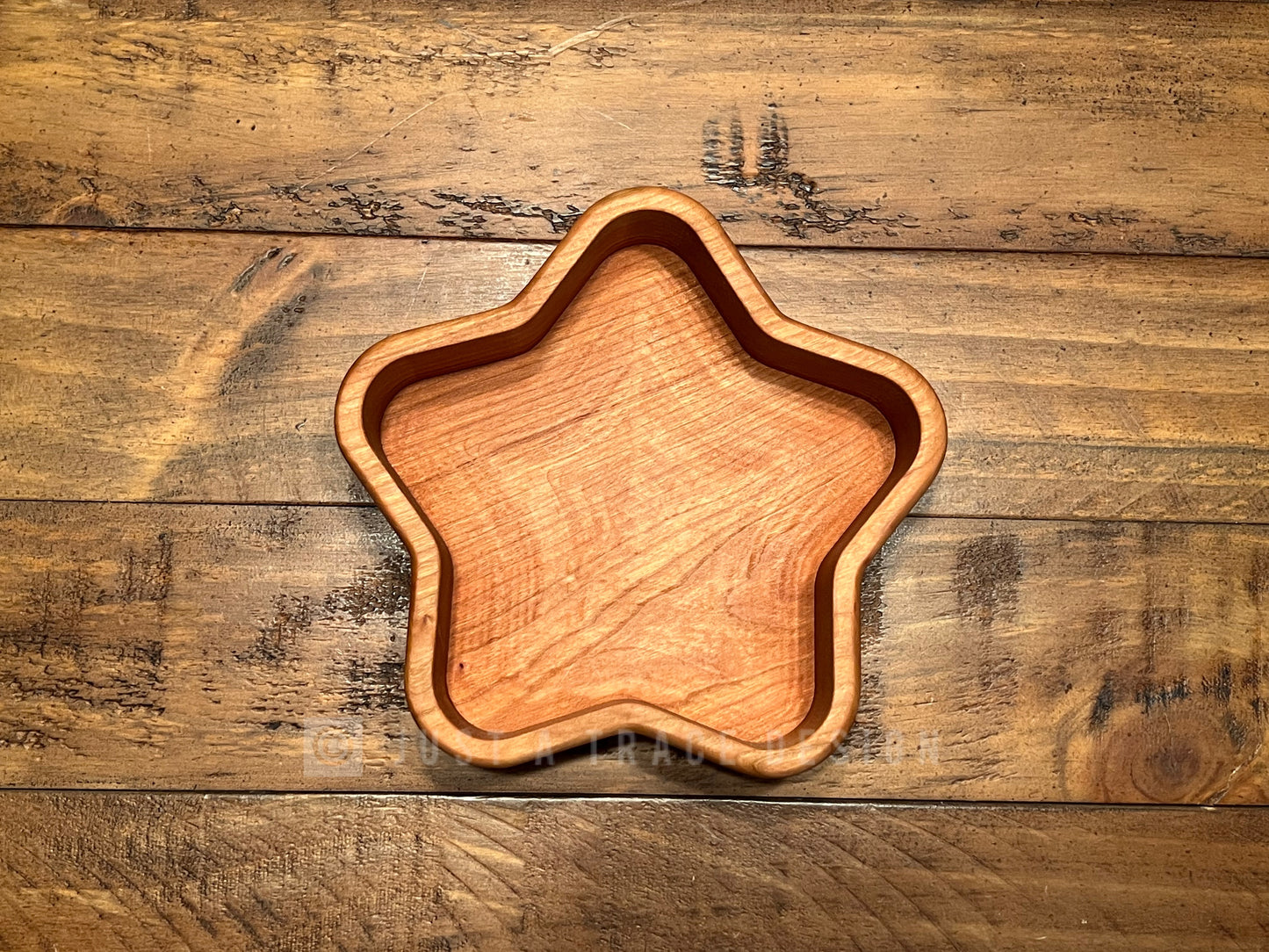 Wooden Star Candy Dish,  Kitchen Decor, Catchall Tray, Valet Tray, Holiday Gift, Trinket Dish, Cherry Candy Dish, Wedding Gift