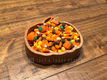 Wooden Pumpkin Candy Dish,  Fall Decor, Halloween Dish, Catchall Tray, Valet Tray,  Trinket Dish, Cherry Dish