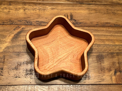 Wooden Star Candy Dish,  Kitchen Decor, Catchall Tray, Valet Tray, Holiday Gift, Trinket Dish, Cherry Candy Dish, Wedding Gift